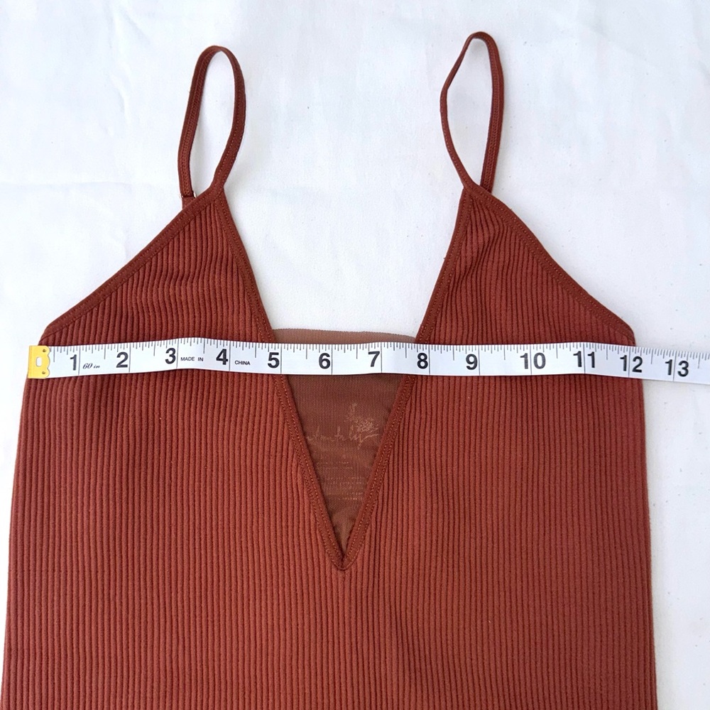 Free People Rust Ribbed Tank Top - Picture 3 of 5